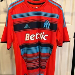 Vintage 2011/12 Adidas Orange and Blue Marseille Soccer Jersey